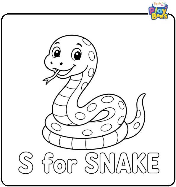 S for Snake Coloring Page