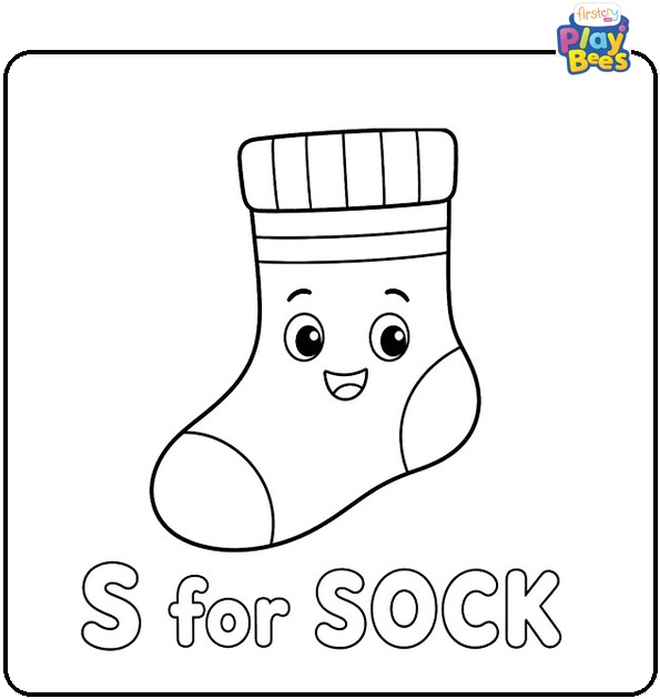S for Sock Coloring Page