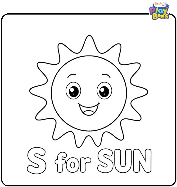 S for Sun Coloring Page