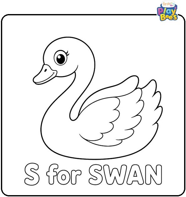S for Swan Coloring Page