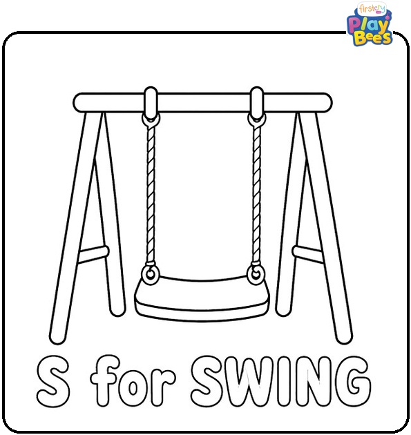 S for Swing Coloring Page