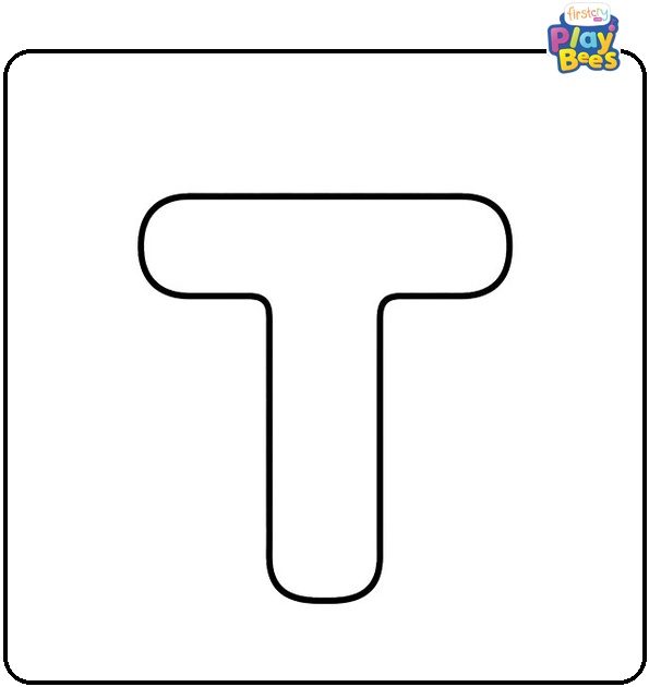 Simple Letter T Coloring Page