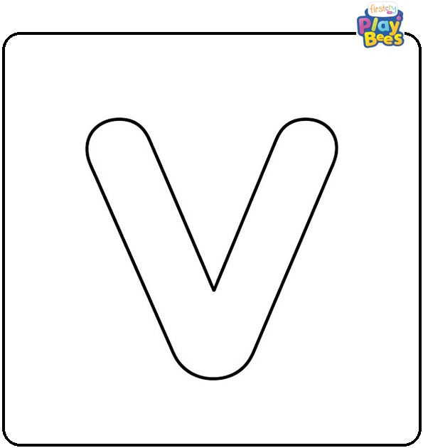 Simple Letter V Coloring Page