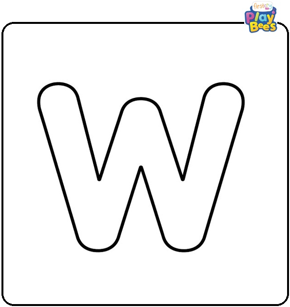 Simple Letter W Coloring Page
