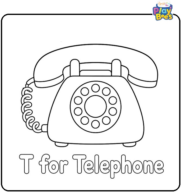 T for Telephone Coloring Page