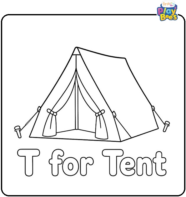 T for Tent Coloring Page