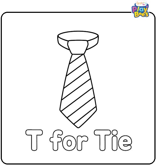 T for Tie Coloring Page
