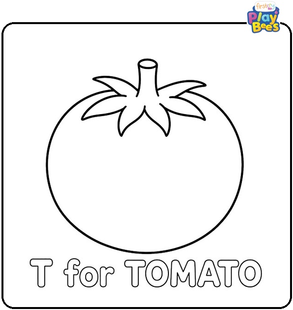 T for Tomato Coloring Page