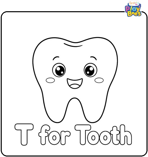 T for Tooth Coloring Page