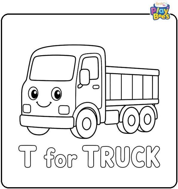T for Truck Coloring Page