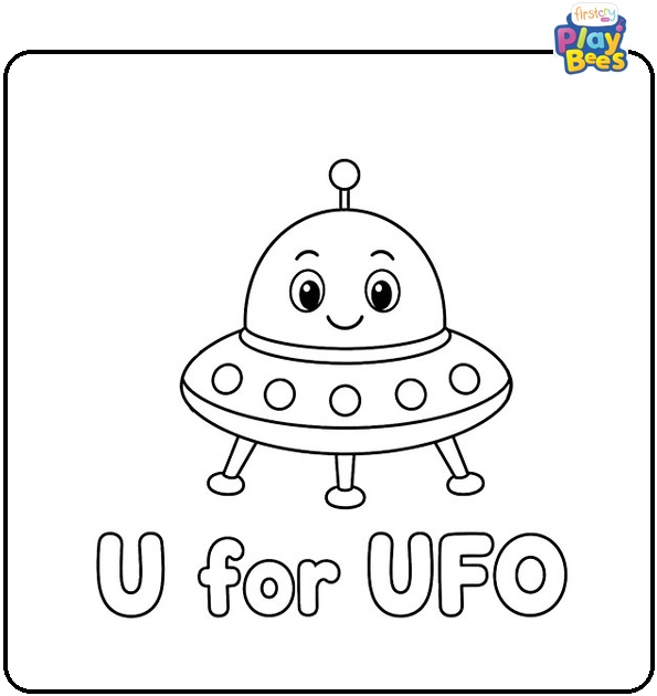 U for UFO Coloring Page