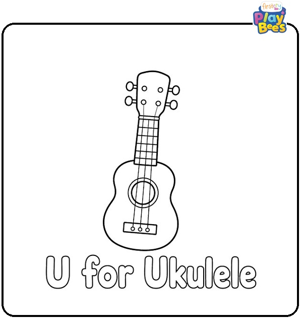 U for Ukulele Coloring Page
