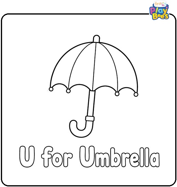 U for Umbrella Coloring Page