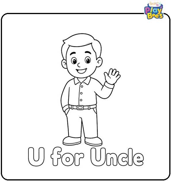 U for Uncle Coloring Page