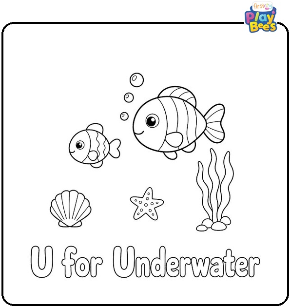 U for Underwater Coloring Page
