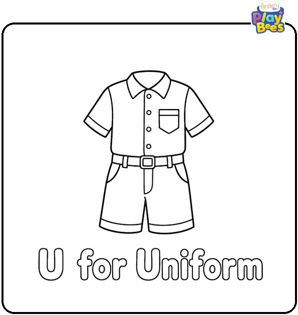 U for Uniform Coloring Page