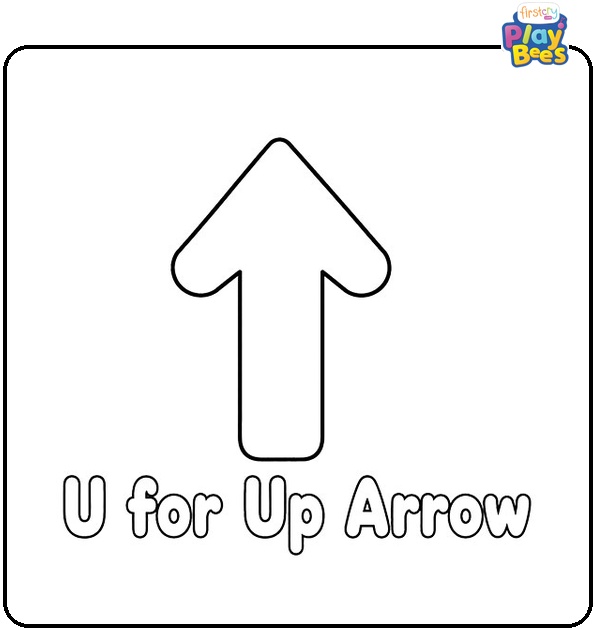 U for Up Arrow Coloring Page