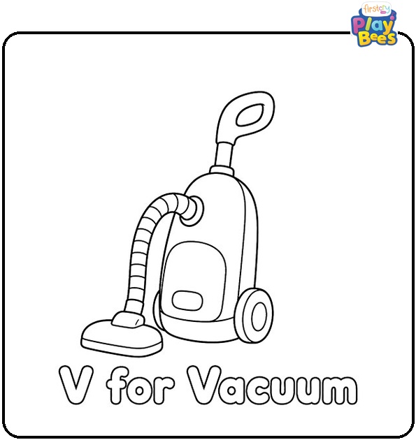 V for Vacuum Coloring Page