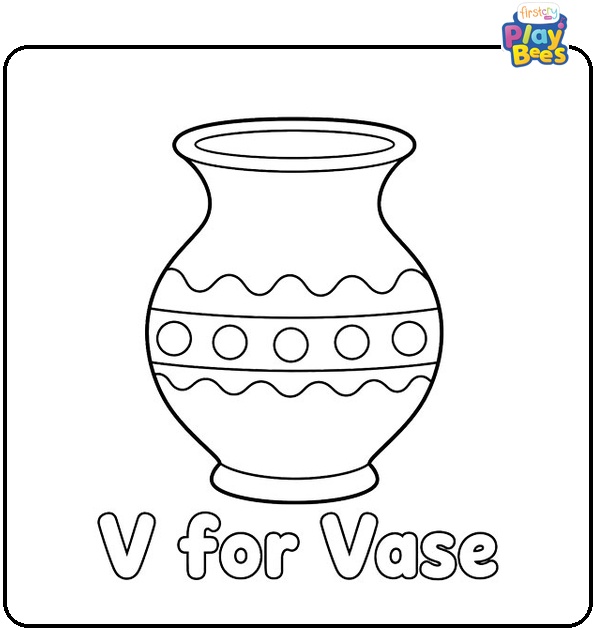 V for Vase Coloring Page