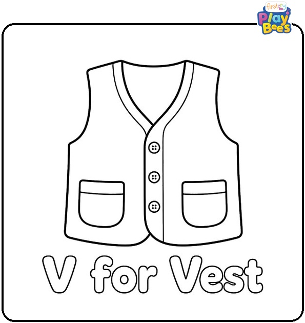 V for Vest Coloring Page