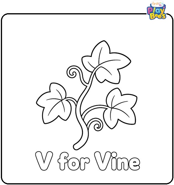 V for Vine Coloring Page