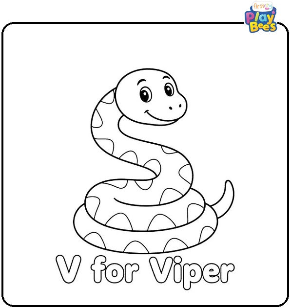 V for Viper Coloring Page