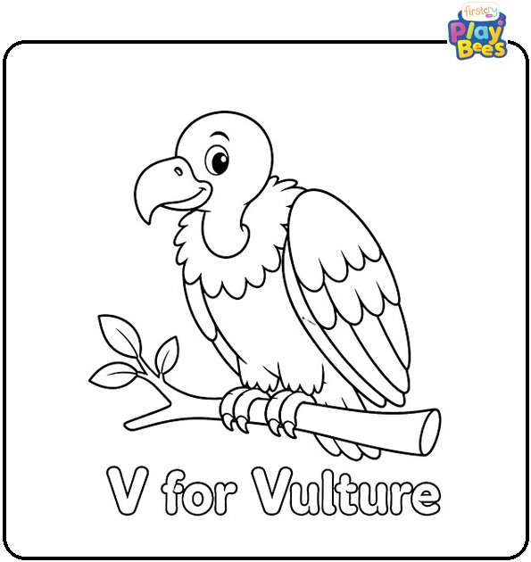 V for Vulture Coloring Page