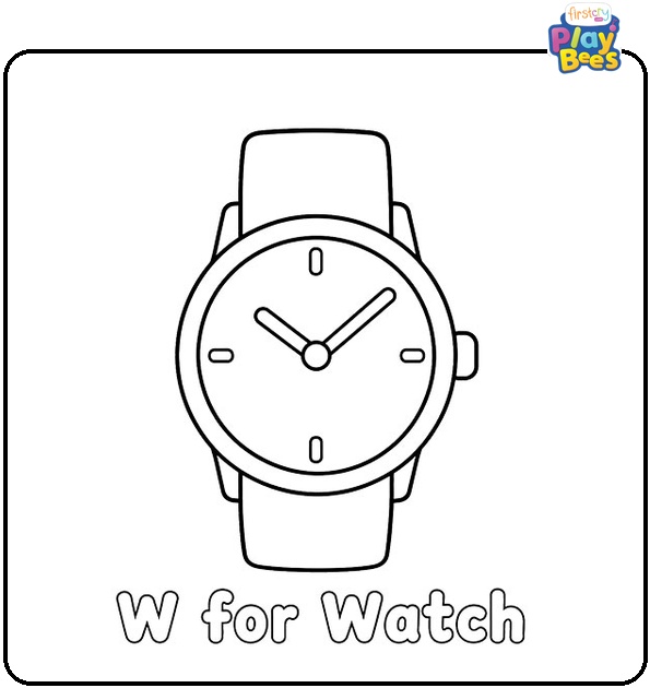 W for Watch Coloring Page