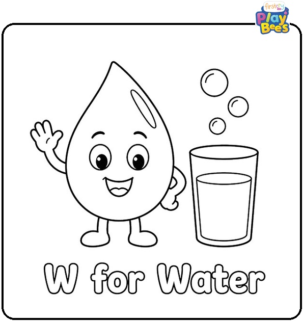 W for Water Coloring Page