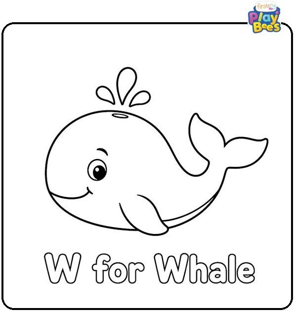 W for Whale Coloring Page