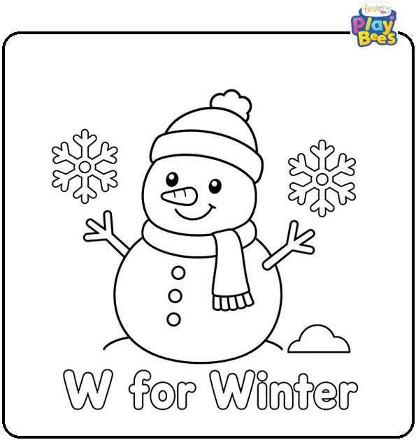W for Winter Coloring Page