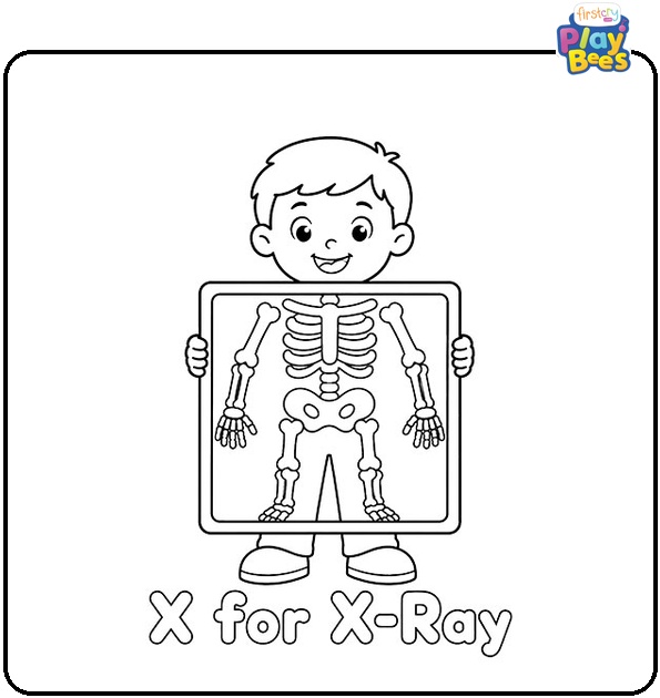 X for X-Ray Coloring Page X for X-Ray Coloring Page