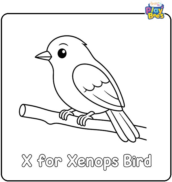 X for Xenops Bird Coloring Page X for Xenops Bird Coloring Page