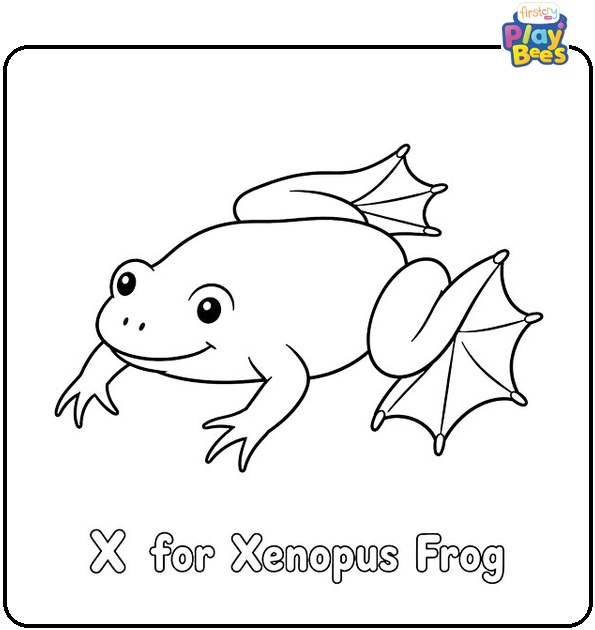 X for Xenopus Frog Coloring Page XX for Xenopus Frog Coloring Page