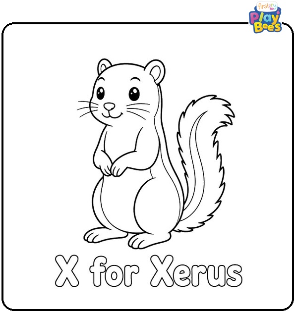 X for Xerus Coloring Page X for Xerus Coloring Page
