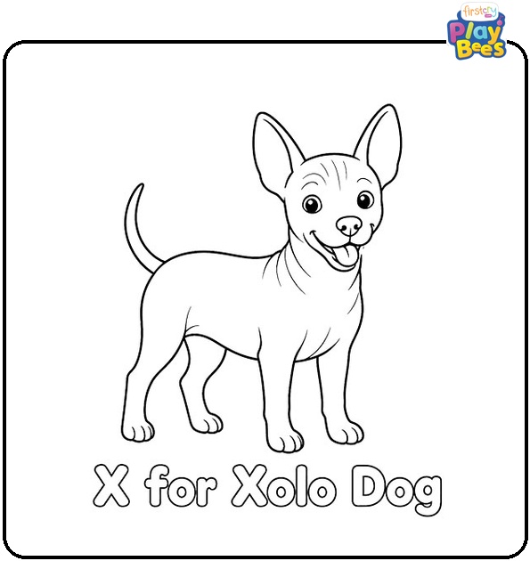 X for Xolo Dog Coloring Page X for Xolo Dog Coloring Page