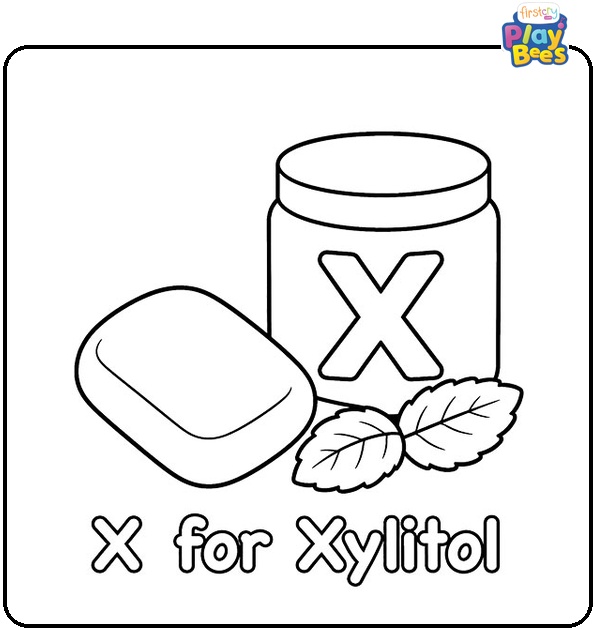 X for Xylitol Coloring Page X for Xylitol Coloring Page