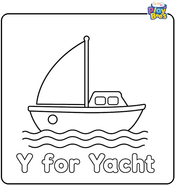 Y for Yacht Coloring Page
