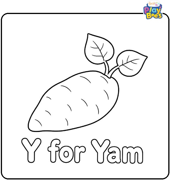 Y for Yam Coloring Page