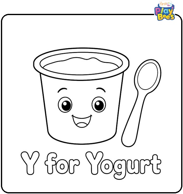 Y for Yogurt Coloring Page