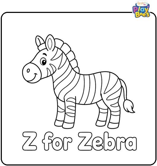 Zebra Z Coloring Page Zebra Z Coloring Page