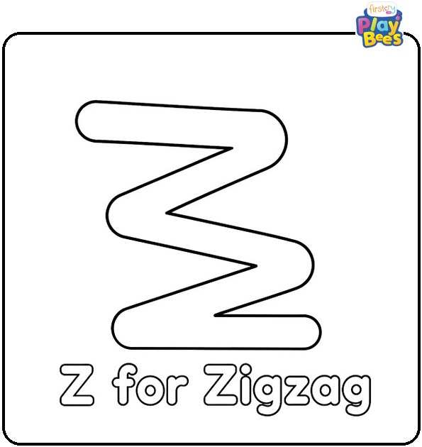 Z for Zigzag Coloring Page Z for Zigzag Coloring Page