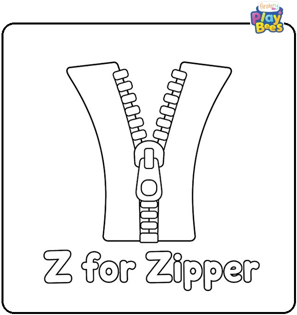 Z for Zipper Coloring Page Z for Zipper Coloring Page