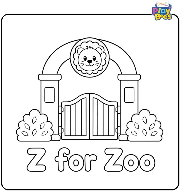 Z for Zoo Coloring Page Z for Zoo Coloring Page