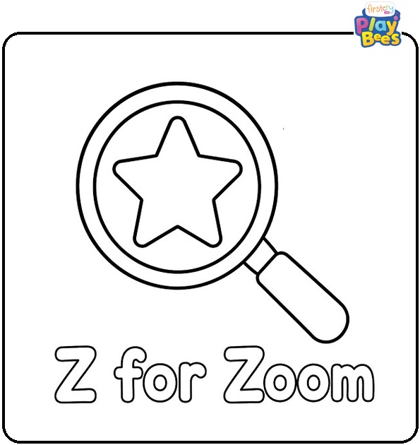Z for Zoom Coloring Page Z for Zoom Coloring Page