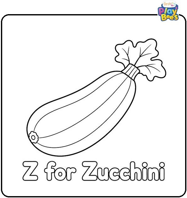 Z for Zucchini Coloring Page Z for Zucchini Coloring Page