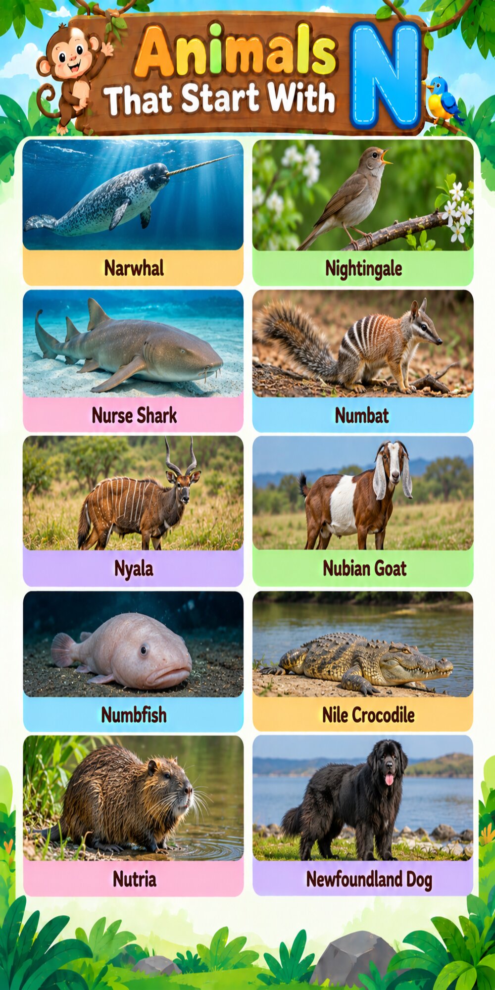 Animals That Start With N