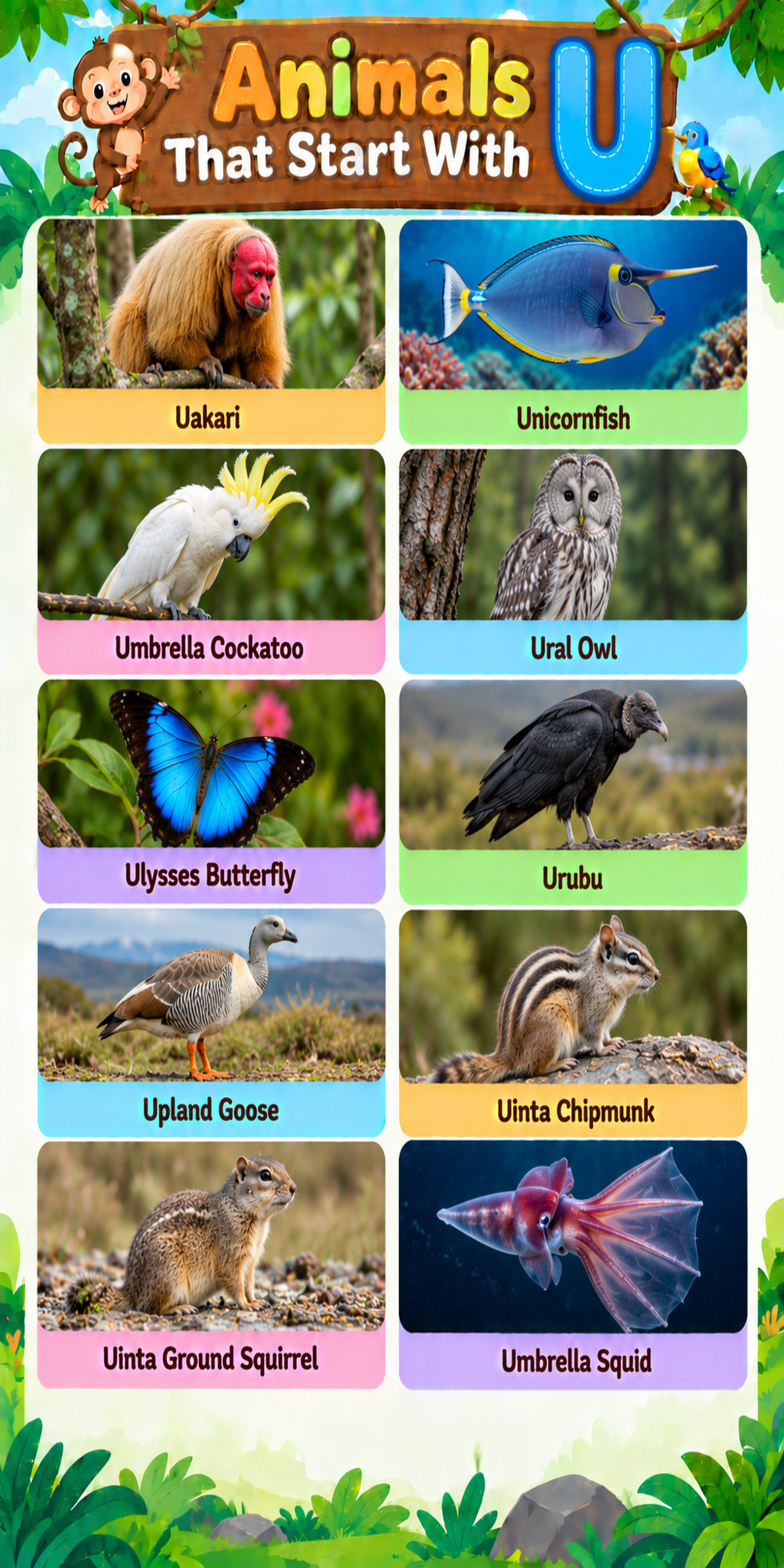 Animals That Start With U