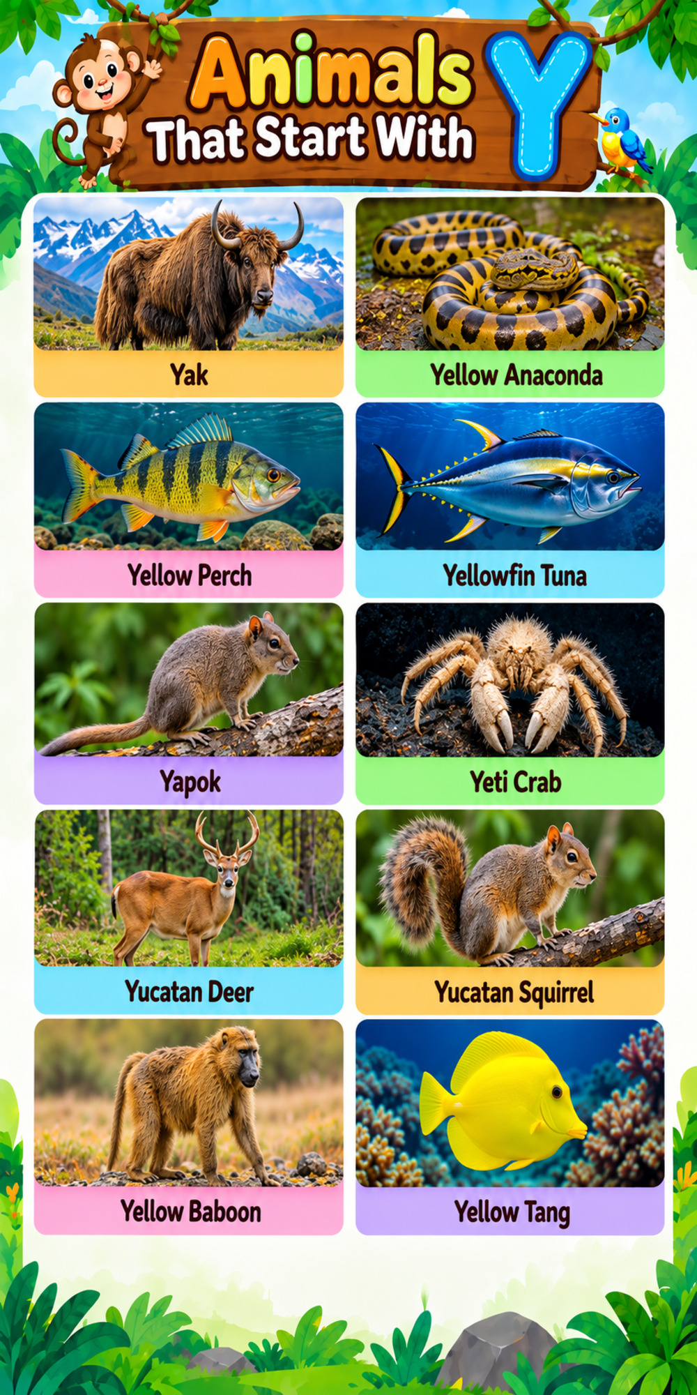 Animals That Start With Y Animals That Start With Y