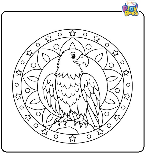 Bald Eagle Mandala Coloring Page